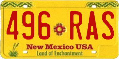 NM license plate 496RAS