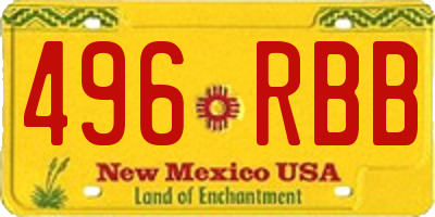 NM license plate 496RBB