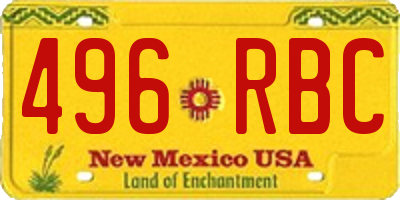 NM license plate 496RBC