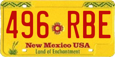 NM license plate 496RBE