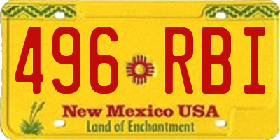 NM license plate 496RBI