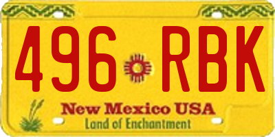 NM license plate 496RBK