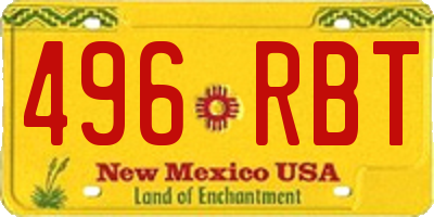 NM license plate 496RBT