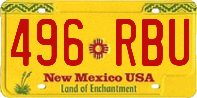 NM license plate 496RBU