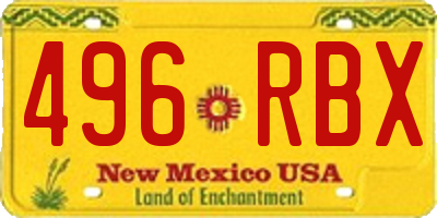 NM license plate 496RBX
