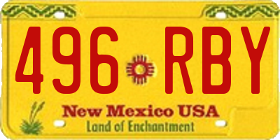 NM license plate 496RBY