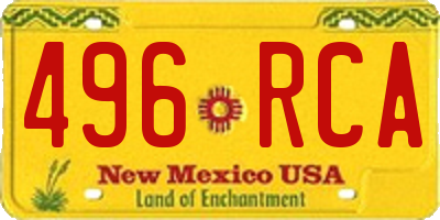 NM license plate 496RCA