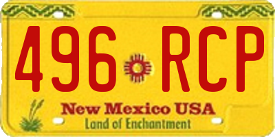 NM license plate 496RCP