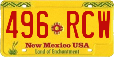 NM license plate 496RCW