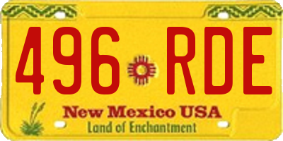 NM license plate 496RDE
