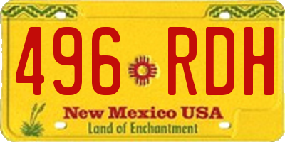 NM license plate 496RDH