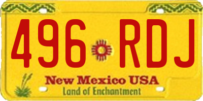 NM license plate 496RDJ