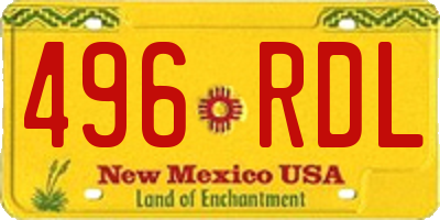 NM license plate 496RDL