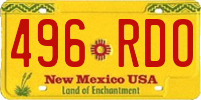 NM license plate 496RDO