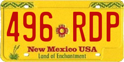 NM license plate 496RDP