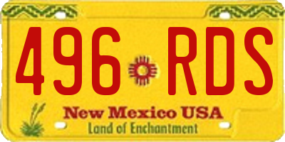 NM license plate 496RDS