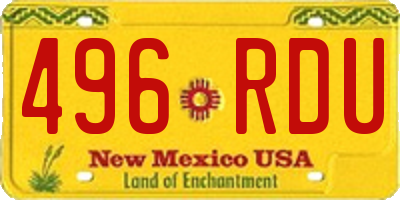 NM license plate 496RDU