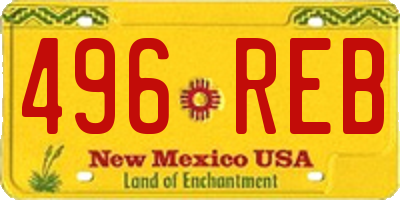 NM license plate 496REB