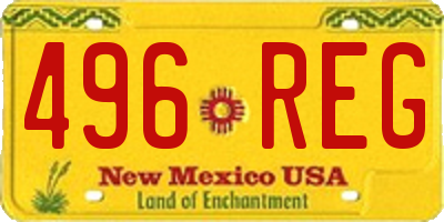 NM license plate 496REG