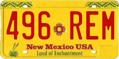 NM license plate 496REM