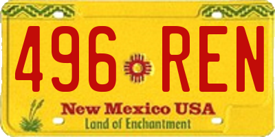 NM license plate 496REN