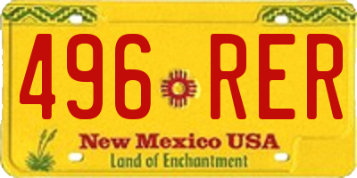 NM license plate 496RER