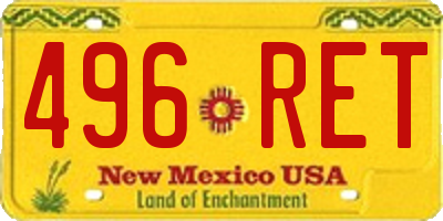 NM license plate 496RET
