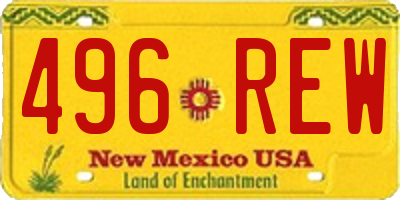 NM license plate 496REW