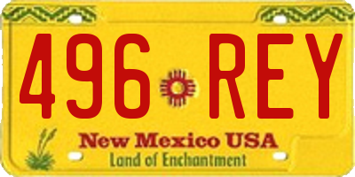 NM license plate 496REY