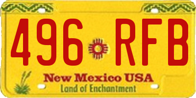 NM license plate 496RFB