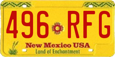 NM license plate 496RFG