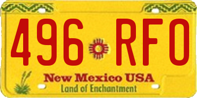 NM license plate 496RFO