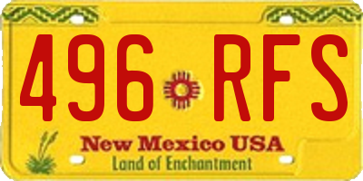 NM license plate 496RFS