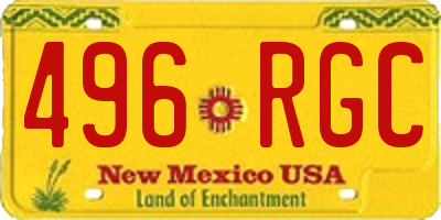 NM license plate 496RGC