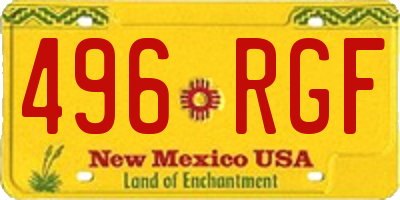 NM license plate 496RGF