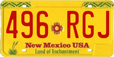NM license plate 496RGJ