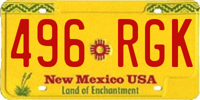 NM license plate 496RGK