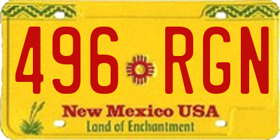 NM license plate 496RGN