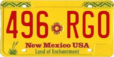 NM license plate 496RGO