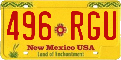NM license plate 496RGU