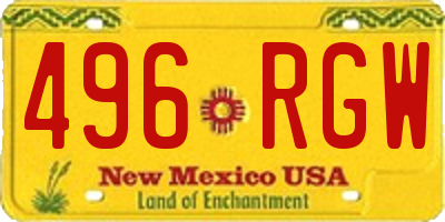 NM license plate 496RGW