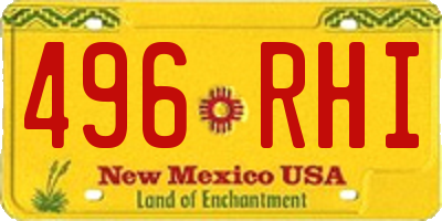 NM license plate 496RHI