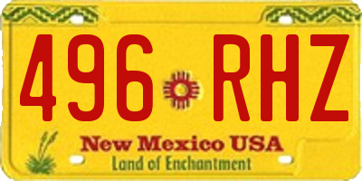 NM license plate 496RHZ