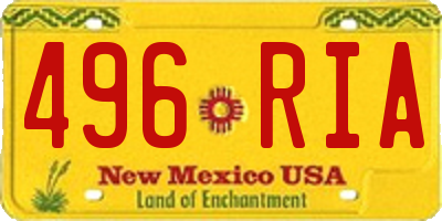 NM license plate 496RIA