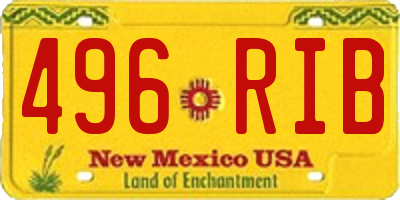 NM license plate 496RIB