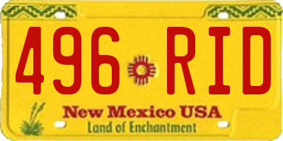 NM license plate 496RID