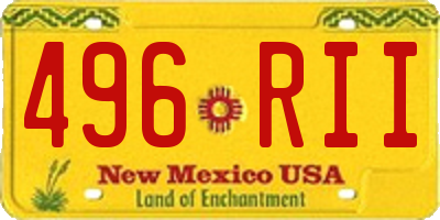 NM license plate 496RII