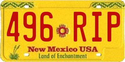 NM license plate 496RIP