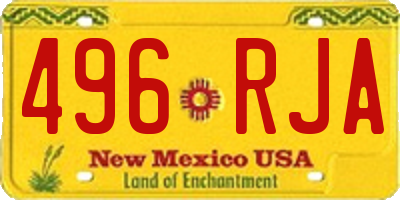 NM license plate 496RJA