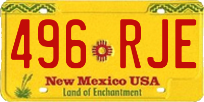 NM license plate 496RJE